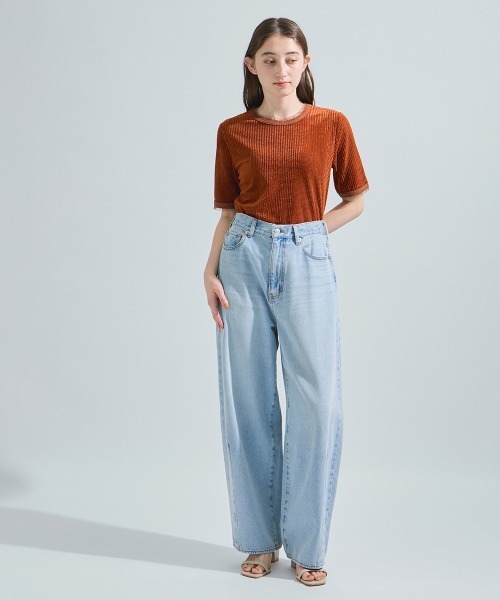 ketty(ケティ)の「ミニドビーベロアTシャツ≪手洗い可能≫(Tシャツ/カットソー・レディース・オレンジ/ブルー/オフホワイト・M)」の11枚目の写真