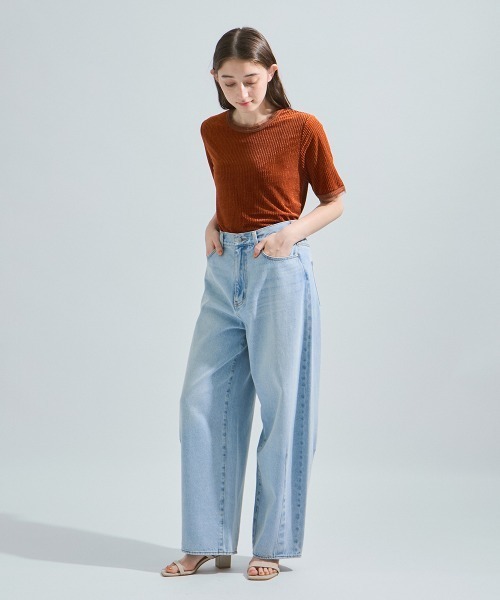 ketty(ケティ)の「ミニドビーベロアTシャツ≪手洗い可能≫(Tシャツ/カットソー・レディース・オレンジ/ブルー/オフホワイト・M)」の12枚目の写真