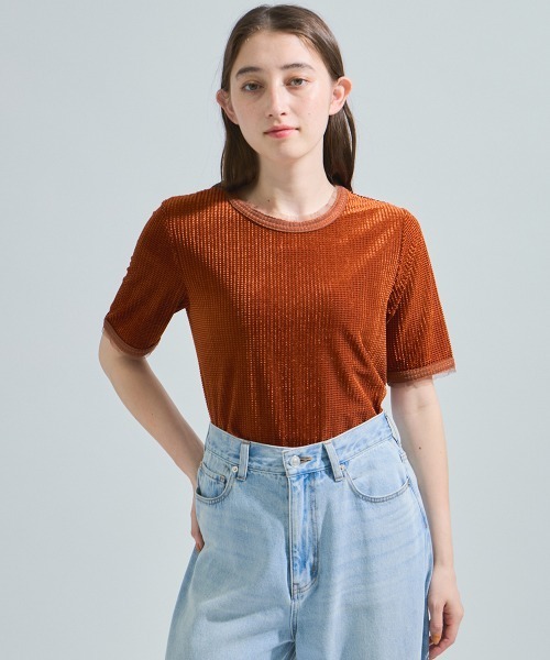 ketty(ケティ)の「ミニドビーベロアTシャツ≪手洗い可能≫(Tシャツ/カットソー・レディース・オレンジ/ブルー/オフホワイト・M)」の13枚目の写真