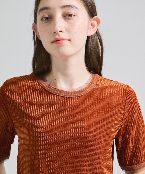 ketty(ケティ)の「ミニドビーベロアTシャツ≪手洗い可能≫(Tシャツ/カットソー・レディース・オレンジ/ブルー/オフホワイト・M)」の14枚目の写真