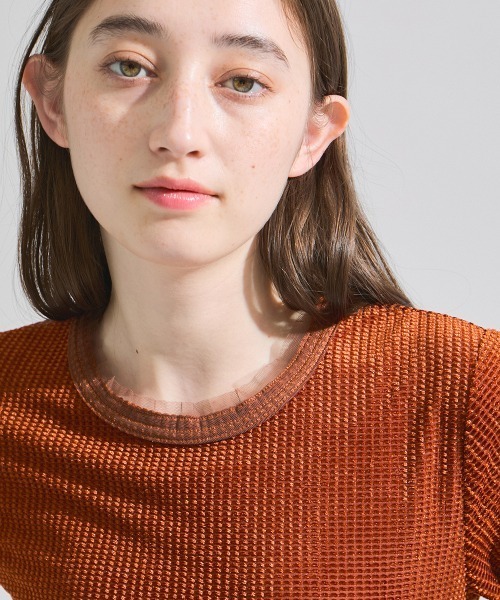ketty(ケティ)の「ミニドビーベロアTシャツ≪手洗い可能≫(Tシャツ/カットソー・レディース・オレンジ/ブルー/オフホワイト・M)」の15枚目の写真