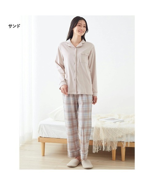 tutuanna（チュチュアンナ）の「綿100％ とろけるような肌触りのリラックスパジャマ（ルームウェア/パジャマ・レディース・クリーム/ラベンダー/ネイビー/ミント/ライトグレー/ピンク/サンドベージュ/ダークブラウン・LL/L/M/S/XS(XS)/XXL）」の19枚目の写真