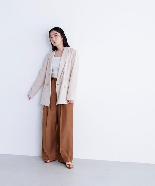 NATURAL BEAUTY BASIC(ナチュラルビューティーベーシック)の「◇【Oggi掲載】ライトボクシーダブルジャケット(テーラードジャケット・レディース・キャメル/ベージュ/ネイビー・SMALL/MEDIUM)」の7枚目の写真
