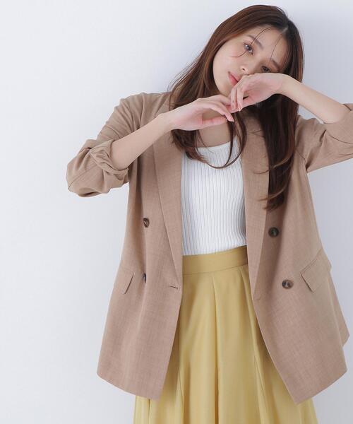 NATURAL BEAUTY BASIC(ナチュラルビューティーベーシック)の「◇【Oggi掲載】ライトボクシーダブルジャケット(テーラードジャケット・レディース・キャメル/ベージュ/ネイビー・SMALL/MEDIUM)」の15枚目の写真