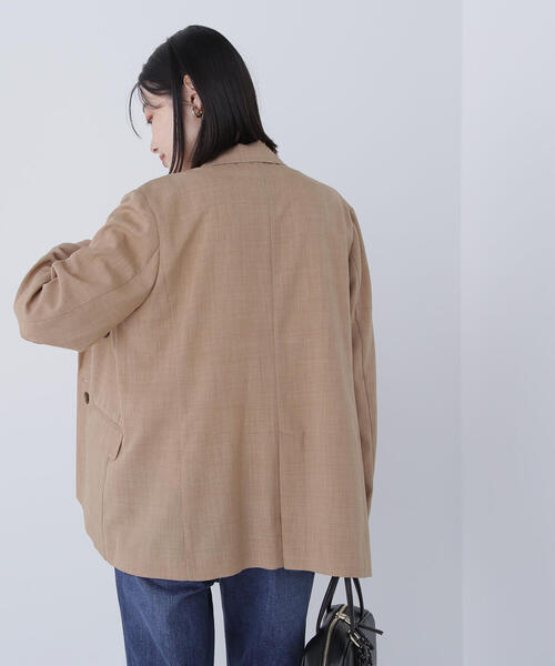 NATURAL BEAUTY BASIC（ナチュラルビューティーベーシック）の「◇【Oggi掲載】ライトボクシーダブルジャケット（テーラードジャケット・レディース・キャメル/ベージュ/ネイビー・SMALL/MEDIUM）」の11枚目の写真