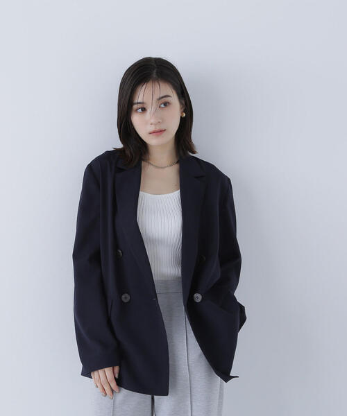 NATURAL BEAUTY BASIC（ナチュラルビューティーベーシック）の「◇【Oggi掲載】ライトボクシーダブルジャケット（テーラードジャケット・レディース・キャメル/ベージュ/ネイビー・SMALL/MEDIUM）」の15枚目の写真