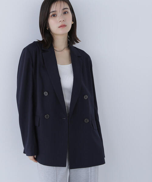 NATURAL BEAUTY BASIC（ナチュラルビューティーベーシック）の「◇【Oggi掲載】ライトボクシーダブルジャケット（テーラードジャケット・レディース・キャメル/ベージュ/ネイビー・SMALL/MEDIUM）」の19枚目の写真