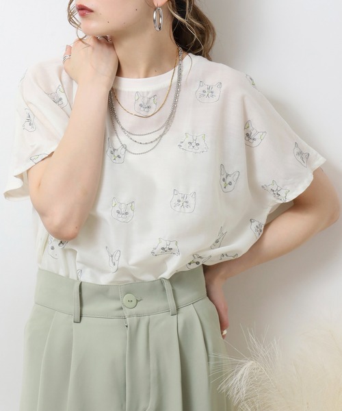 FUNALIVE(ファンアライブ)の「LITTLE MARKET 刺繍 4分袖プルオーバー(Tシャツ/カットソー・レディース・イエロー系1/イエロー/イエロー系3/アイボリー系1/グレー系1/イエロー系6/アイボリー系5/アイボリー系4/アイボリー系3/アイボリー系2/グレー系4/グレー系3/グレー系2/アイボリー/イエロー系2/グレー・FREE)」の9枚目の写真