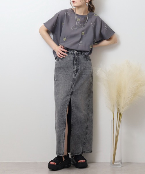 FUNALIVE(ファンアライブ)の「LITTLE MARKET 刺繍 4分袖プルオーバー(Tシャツ/カットソー・レディース・イエロー系1/イエロー/イエロー系3/アイボリー系1/グレー系1/イエロー系6/アイボリー系5/アイボリー系4/アイボリー系3/アイボリー系2/グレー系4/グレー系3/グレー系2/アイボリー/イエロー系2/グレー・FREE)」の19枚目の写真