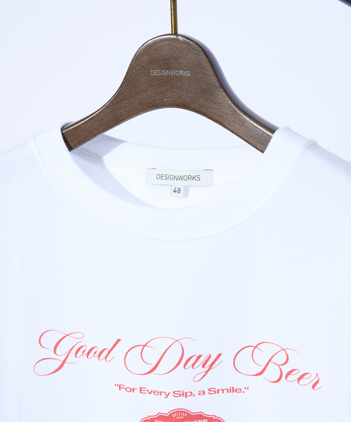 DESIGNWORKS(デザインワークス)の「【good Day Beer】プリント Tシャツ(Tシャツ/カットソー・メンズ・ブラック/ホワイト・48/44/46)」の5枚目の写真