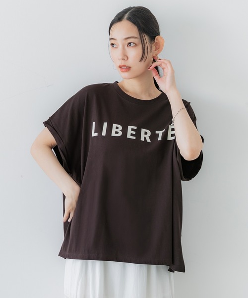 coca(coca)(コカ)の「【WEB限定セール】ロールアップスリーブロゴTシャツ(Tシャツ/カットソー・レディース・ブラウン/ホワイト・L/M)」の11枚目の写真