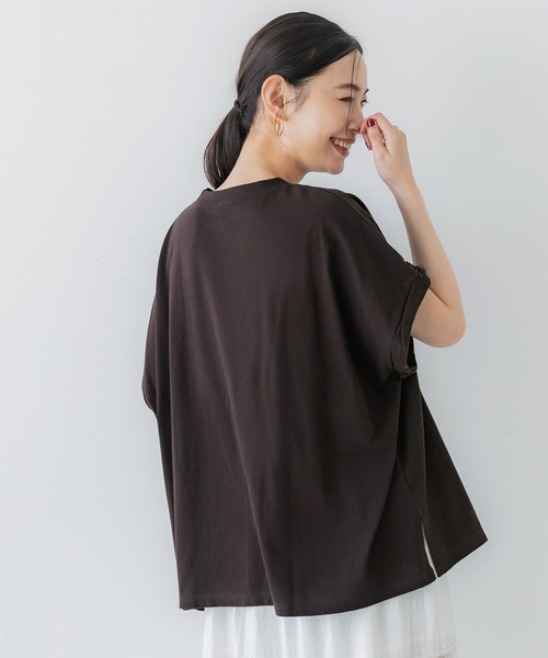 coca(coca)(コカ)の「【WEB限定セール】ロールアップスリーブロゴTシャツ(Tシャツ/カットソー・レディース・ブラウン/ホワイト・L/M)」の13枚目の写真