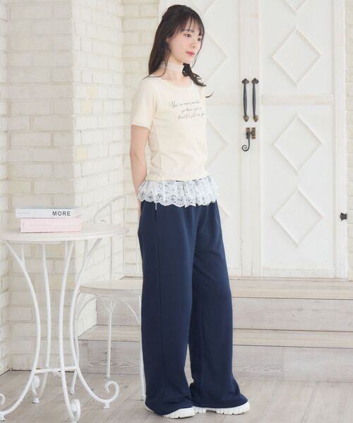 ems excite(エムズエキサイト)の「レースチョーカー付きロゴTEE(Tシャツ/カットソー・レディース・チャコールグレー/ナチュラル/ブラウン・FREE)」の10枚目の写真