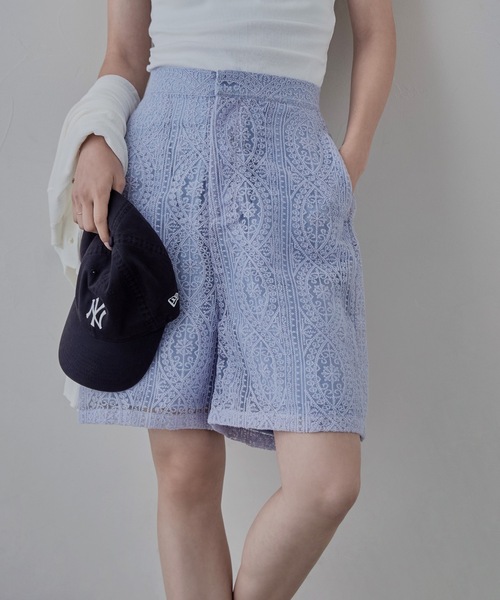 etoll.（エトル）の「刺繍レースハーフパンツ（その他パンツ・レディース・アイボリー/ブルー/ブラウン・FREE）」の4枚目の写真