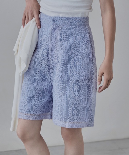 etoll.（エトル）の「刺繍レースハーフパンツ（その他パンツ・レディース・アイボリー/ブルー/ブラウン・FREE）」の8枚目の写真