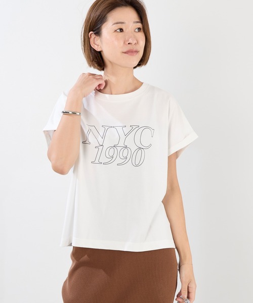 新品　MICA&DEAL 長袖スウェットTシャツ　グレージュ　定価16500円 MIU MIU (ミュウミュウ) 3レイヤード コットンガーゼ クルー