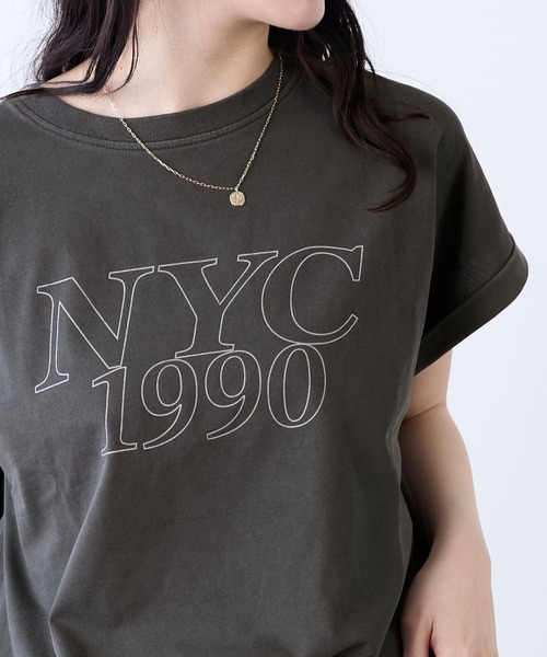 MICA&DEAL（マイカ＆ディール）の「"NYC1990"ロゴT-shirt（Tシャツ/カットソー・レディース・チャコールグレー/ホワイト/ベージュ/ピンク・FREE）」の15枚目の写真