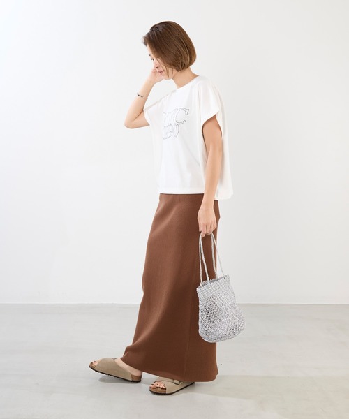 MICA&DEAL（マイカ＆ディール）の「"NYC1990"ロゴT-shirt（Tシャツ/カットソー・レディース・チャコールグレー/ホワイト/ベージュ/ピンク・FREE）」の7枚目の写真