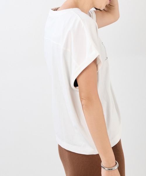 MICA&DEAL（マイカ＆ディール）の「"NYC1990"ロゴT-shirt（Tシャツ/カットソー・レディース・チャコールグレー/ホワイト/ベージュ/ピンク・FREE）」の10枚目の写真