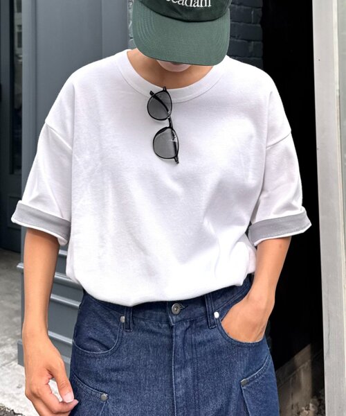 CIAOPANIC TYPY(チャオパニックティピー)の「【真夏でも着れる】ユニセックスキープシェイプフライス半袖Tee(Tシャツ/カットソー・メンズ・ライトグレー/ブラック/ホワイト/ベージュ/グレー/ミント/カーキ/ホワイト系その他・MEDIUM/LARGE/X-LARGE)」の1枚目の写真