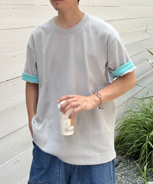 CIAOPANIC TYPY(チャオパニックティピー)の「【真夏でも着れる】ユニセックスキープシェイプフライス半袖Tee(Tシャツ/カットソー・メンズ・ライトグレー/ブラック/ホワイト/ベージュ/グレー/ミント/カーキ/ホワイト系その他・MEDIUM/LARGE/X-LARGE)」の4枚目の写真