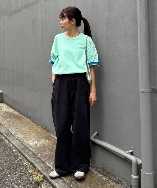 CIAOPANIC TYPY(チャオパニックティピー)の「【真夏でも着れる】ユニセックスキープシェイプフライス半袖Tee(Tシャツ/カットソー・メンズ・ライトグレー/ブラック/ホワイト/ベージュ/グレー/ミント/カーキ/ホワイト系その他・MEDIUM/LARGE/X-LARGE)」の16枚目の写真