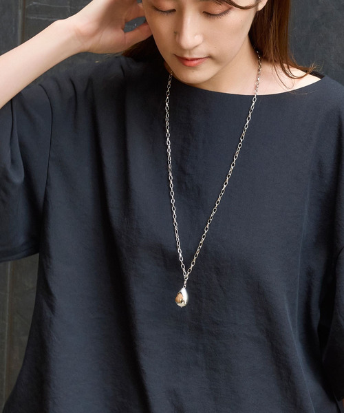 Phoebe(フィービィー)の「ビッグドロップメタルチェーンネックレス/全長:73cm シルバー(ネックレス・レディース・シルバー・FREE)」の1枚目の写真