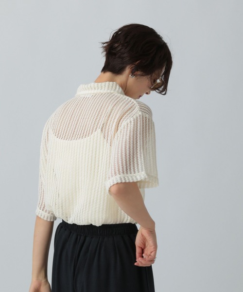 LEPSIM（レプシィム）の「メッシュポロ5分袖　574402（ポロシャツ・レディース・ネイビー/アイボリー/ブラック・FREE）」の21枚目の写真