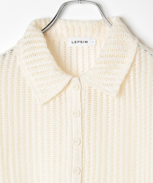 LEPSIM（レプシィム）の「メッシュポロ5分袖　574402（ポロシャツ・レディース・ネイビー/アイボリー/ブラック・FREE）」の12枚目の写真