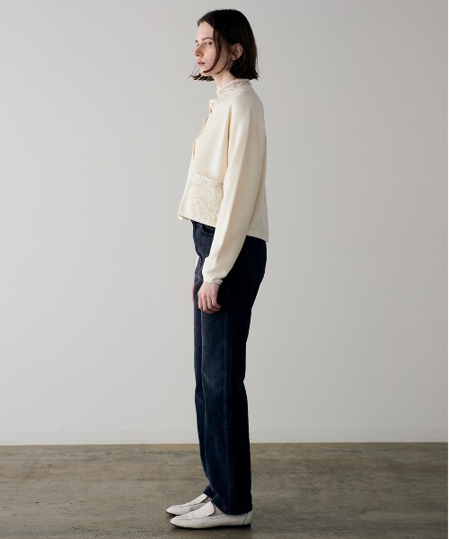 Marilyn Moon(マリリンムーン)の「【SOI-MeME】sheer fringe cocoon cardigan(カーディガン/ボレロ・レディース・チャコール/アイボリー/ブラック・FREE)」の9枚目の写真