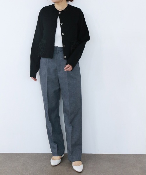 Marilyn Moon(マリリンムーン)の「【SOI-MeME】sheer fringe cocoon cardigan(カーディガン/ボレロ・レディース・チャコール/アイボリー/ブラック・FREE)」の16枚目の写真