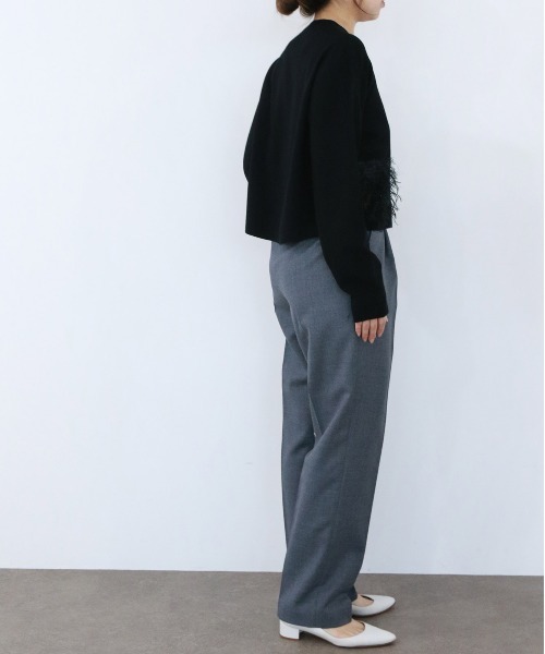 Marilyn Moon(マリリンムーン)の「【SOI-MeME】sheer fringe cocoon cardigan(カーディガン/ボレロ・レディース・チャコール/アイボリー/ブラック・FREE)」の20枚目の写真