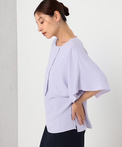 GALLORIA（ギャローリア）の「接触冷感　ケープ風ブラウス（シャツ/ブラウス・レディース・ネイビー/ライラック/ライトグレー・S/M/L/LL）」の12枚目の写真