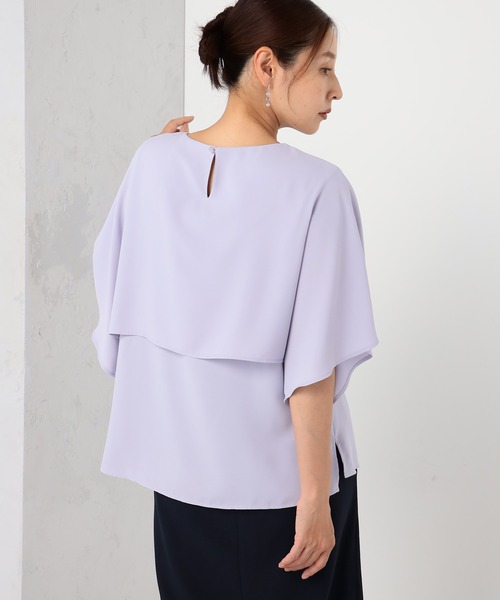 GALLORIA（ギャローリア）の「接触冷感　ケープ風ブラウス（シャツ/ブラウス・レディース・ネイビー/ライラック/ライトグレー・S/M/L/LL）」の13枚目の写真