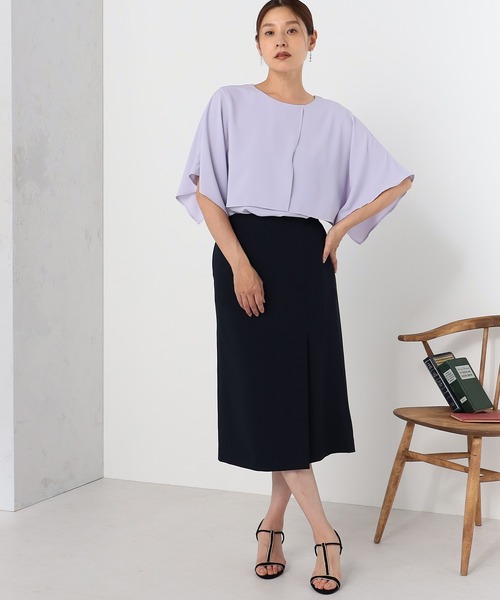 GALLORIA（ギャローリア）の「接触冷感　ケープ風ブラウス（シャツ/ブラウス・レディース・ネイビー/ライラック/ライトグレー・S/M/L/LL）」の15枚目の写真