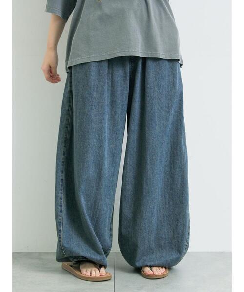 SM2（エスエムツー）の「デニム/ツイル裾タックバレルパンツ（その他パンツ・レディース・カーキ/ベージュ/ブルー・L/M）」の12枚目の写真