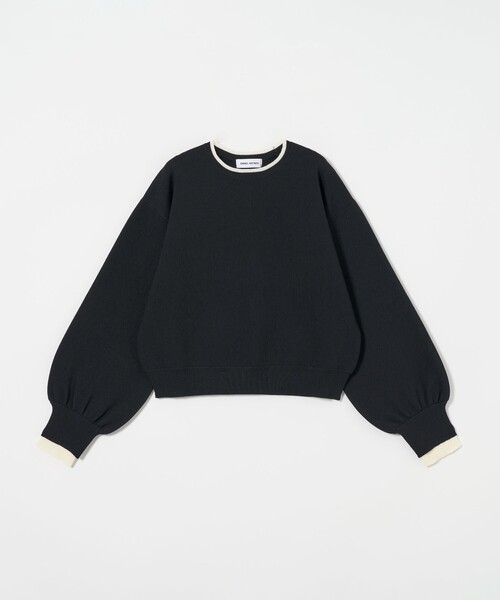 EMMEL REFINES（エメルリファインズ）の「＜EMMEL REFINES＞EM スウェットライク クルーネック ニットプルオーバー（ニット/セーター・レディース・ナチュラル/ライトピンク/ブラック・FREE）」の2枚目の写真