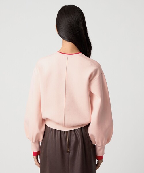 EMMEL REFINES（エメルリファインズ）の「＜EMMEL REFINES＞EM スウェットライク クルーネック ニットプルオーバー（ニット/セーター・レディース・ナチュラル/ライトピンク/ブラック・FREE）」の6枚目の写真