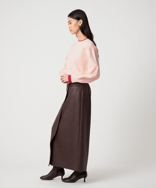 EMMEL REFINES（エメルリファインズ）の「＜EMMEL REFINES＞EM スウェットライク クルーネック ニットプルオーバー（ニット/セーター・レディース・ナチュラル/ライトピンク/ブラック・FREE）」の9枚目の写真