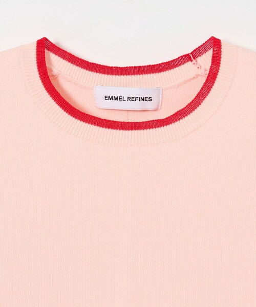 EMMEL REFINES（エメルリファインズ）の「＜EMMEL REFINES＞EM スウェットライク クルーネック ニットプルオーバー（ニット/セーター・レディース・ナチュラル/ライトピンク/ブラック・FREE）」の14枚目の写真