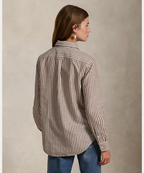POLO RALPH LAUREN　コットンストライプシャツ　ブラウス　XS POLO RALPH LAUREN ブラウス シャツ ストライプド コットン