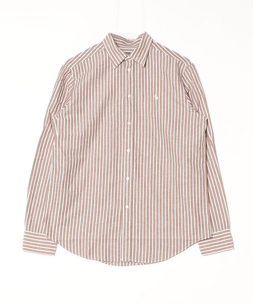 ポロラルフローレン　リネンシャツ　茶　2023年製　正規品　QRコード付き　9号 POLO RALPH LAUREN - 美品 ラルフローレン 現行 QR リネンシャツ