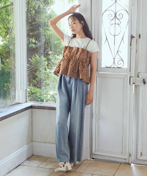 earth music&ecology(アースミュージックアンドエコロジー)の「キラキラフラワー刺繍ビスチェ(ベスト・レディース・ブラック/ブラウン/アイボリー・FREE)」の10枚目の写真