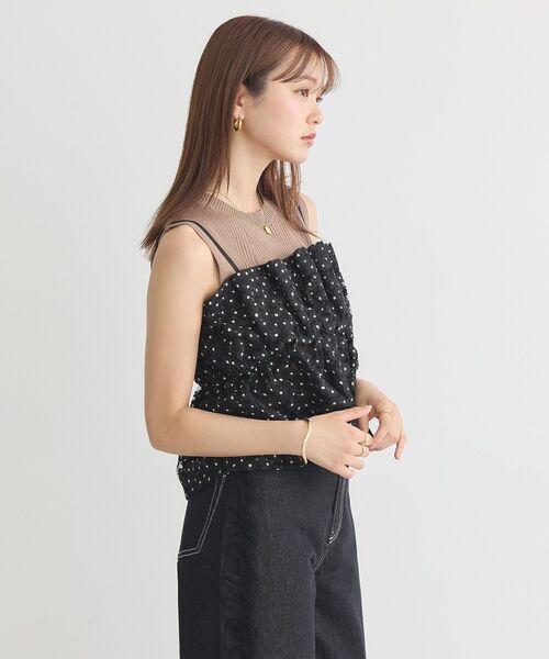 earth music&ecology(アースミュージックアンドエコロジー)の「キラキラフラワー刺繍ビスチェ(ベスト・レディース・ブラック/ブラウン/アイボリー・FREE)」の17枚目の写真