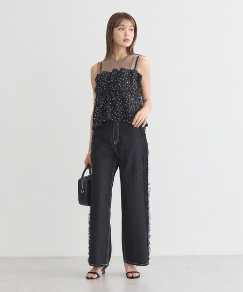 earth music&ecology(アースミュージックアンドエコロジー)の「キラキラフラワー刺繍ビスチェ(ベスト・レディース・ブラック/ブラウン/アイボリー・FREE)」の19枚目の写真