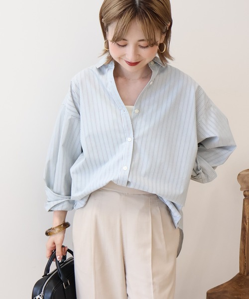 AMERICAN HOLIC(アメリカンホリック)の「イージーケアブロードシャツ(シャツ/ブラウス・レディース・オフホワイト/グレー系その他2/ホワイト系その他5/ブルー系その他7/サックスブルー・L/M)」の4枚目の写真
