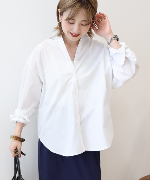 AMERICAN HOLIC(アメリカンホリック)の「イージーケアブロードシャツ(シャツ/ブラウス・レディース・オフホワイト/グレー系その他2/ホワイト系その他5/ブルー系その他7/サックスブルー・L/M)」の10枚目の写真