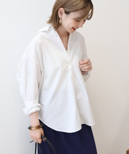 AMERICAN HOLIC(アメリカンホリック)の「イージーケアブロードシャツ(シャツ/ブラウス・レディース・オフホワイト/グレー系その他2/ホワイト系その他5/ブルー系その他7/サックスブルー・L/M)」の11枚目の写真