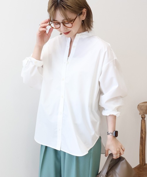 AMERICAN HOLIC(アメリカンホリック)の「イージーケアブロードシャツ(シャツ/ブラウス・レディース・オフホワイト/グレー系その他2/ホワイト系その他5/ブルー系その他7/サックスブルー・L/M)」の22枚目の写真