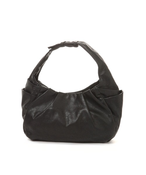 【HAPP】2wayショルダーバック ブラック ショルダーバッグ バッグ 2WAY PUフラップバッグ レディース